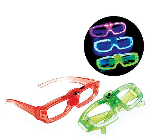Unidades Óculos De Led Pisca Cores Sortidas Neon Rave - 1 Unidades