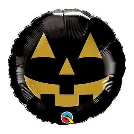 Balão Metalizado Abóbora Jack Halloween - 18 Polegadas (46cm) - Flutua Com Gás Hélio