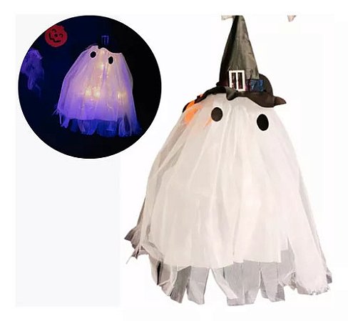Fantasma Com Led Decoração Halloween Dia Das Bruxas