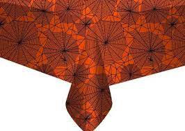 Toalha Plástica De Mesa Principal Halloween Teias de Aranha - 137cm x 274 cm