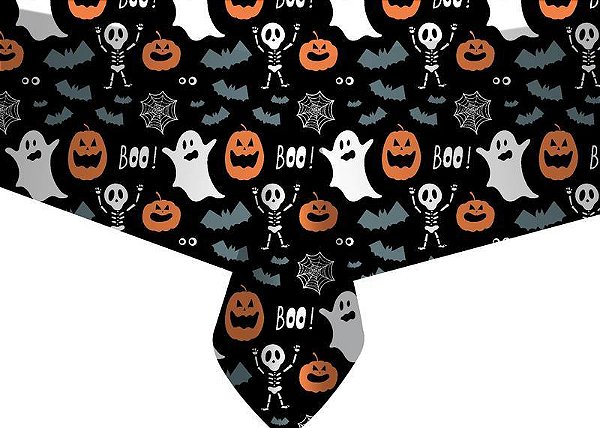 Toalha Plástica De Mesa Principal Halloween Boo - 137cm x 274cm