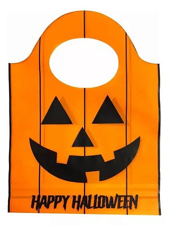 Sacola Surpresa Happy Halloween Abobora Monstro 18x25cm - 10un