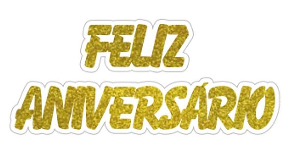 Faixa Feliz Aniversário Eva Cor Dourado - 88 x 15cm