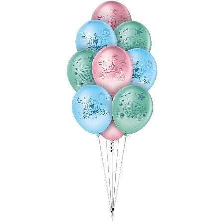 Balões Bexigas Festa Princesas Disney - 9 Polegadas (23cm) - 25 Unidades