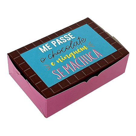 Caixa Personalizada 6 doces (ME PASSA O CHOCOLATE E NINGUÉM SE MACHUCA) - 12x8x4cm