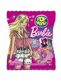 Pirulito Pop Mania Barbie Framboesa Recheio Mastigavel c/50 unidades