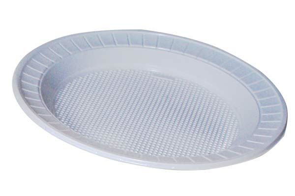 Prato Plástico Biodegradável Branco 25cm - 10 unidades