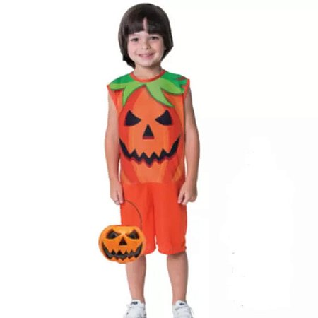 Fantasia Infantil Abobora Menino + abóbora / Halloween - Tamanho G