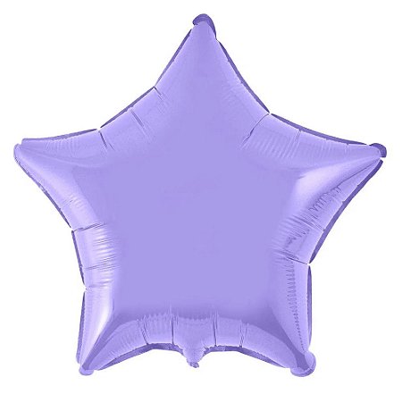 Balão Metalizado Estrela Lilás Metalico - 50 centímetros