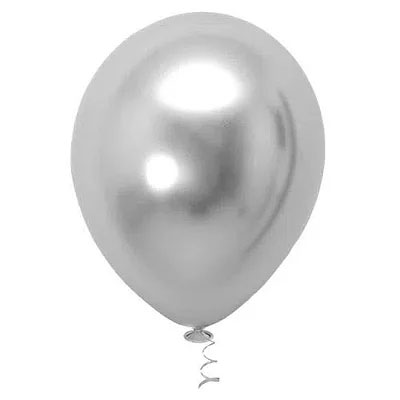 Balão Platinado Cromado Prateado 5 Polegadas (13cm) - 25 unidades