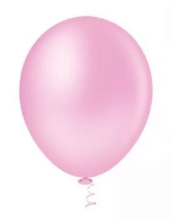 Balão Latex Liso Rosa Baby 16 polegadas - 12 unidades
