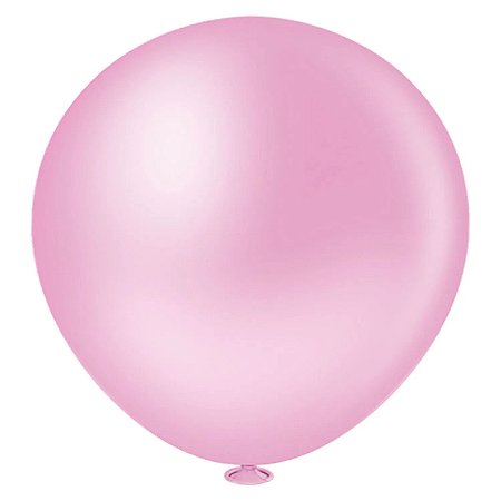 Balão Latex Liso Rosa 16 polegadas - 12 unidades