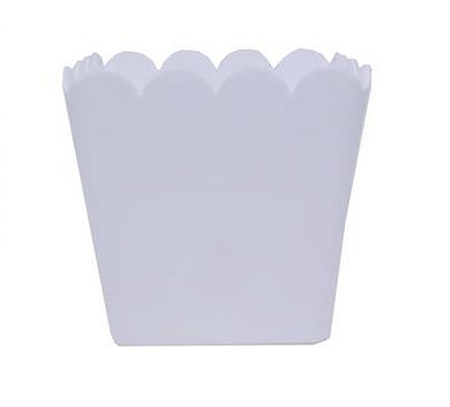 Cachepot de Plástico Quadrado Branco - 8x8x6cm