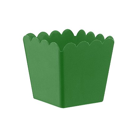 Cachepot de Plástico Quadrado Verde - 8x8x6cm