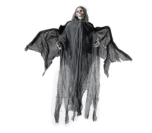 Caveira Nosferatu Halloween com Som Luz e Movimento 92cm