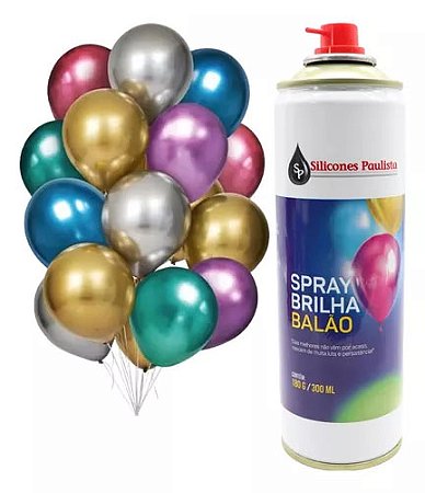 Spray Brilha Balões De Ar Látex Bexiga De Festa - 300ml