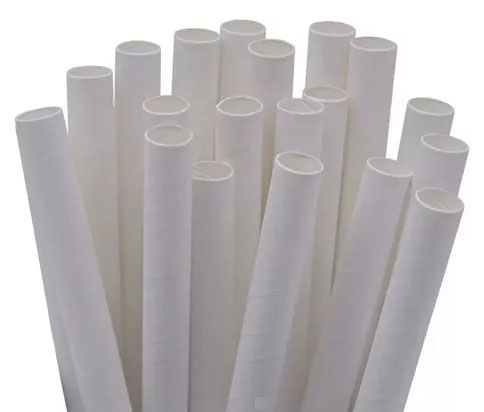 Canudo De Papel Biodegradável Branco - 25 Unidades