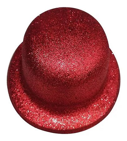 Adereço de Carnaval Chapéu Glitter Coquinho - Vermelho - Mod 6529 - 01  unidade - Rizzo - Rizzo Embalagens