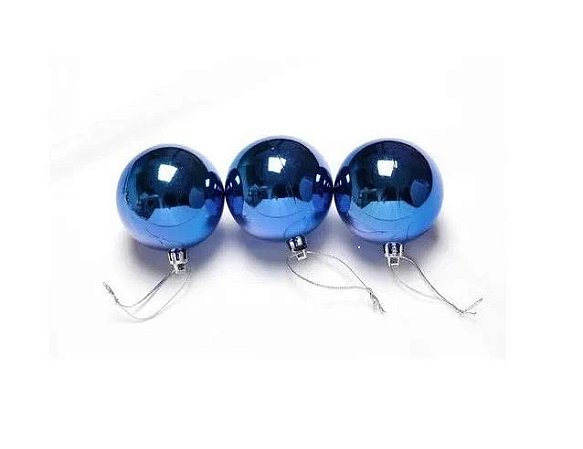 Bolas De Natal Lisa Azul 4cm - 9 Unidades