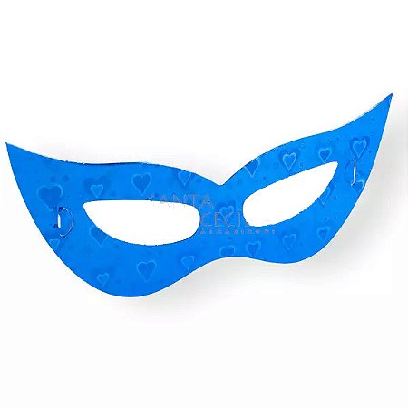 Máscara Holográfica Carnaval Azul - 12 Unidades