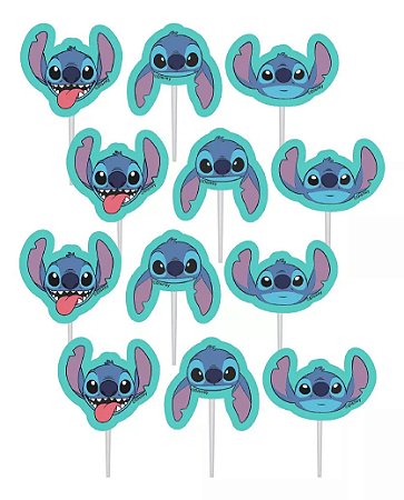 Palitos Decorativos Stitch - 12 unidades