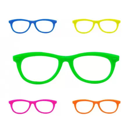 Óculos Nerd Colorido Sem Lentes - 10 Unidades