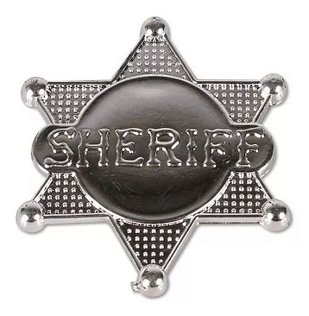 Distintivo De Xerife Policial Estrela 5,5cm