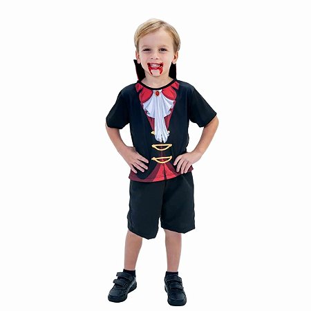 Fantasia Vampiro Infantil Curto - Tamanho  P