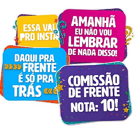 Placas Divertidas Para Fotos Carnaval - 4 Unidades