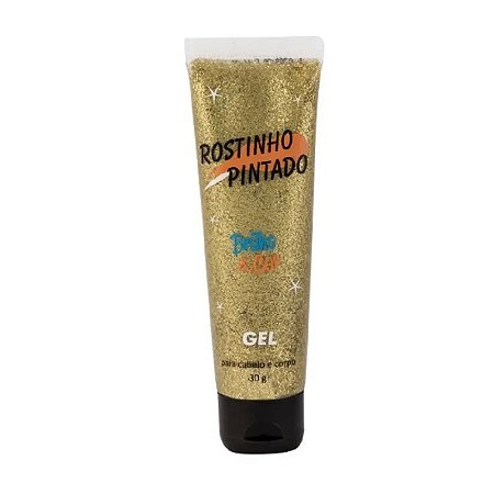 Bisnaga Gel p/ Cabelo Corpo e Rosto Ouro Glitter 30 gr