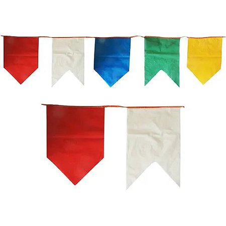 Bandeirão Colorido Plástico 31x21cm - 10 Metros