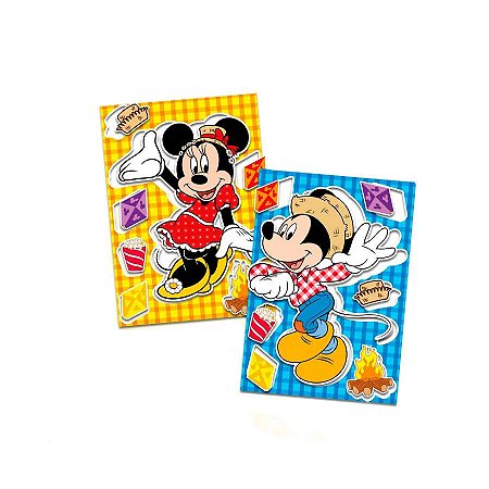 Kit Decorativo Personagens Destacáveis - Arraiá do Mickey e Minnie 57x42cm - 2 Folhas