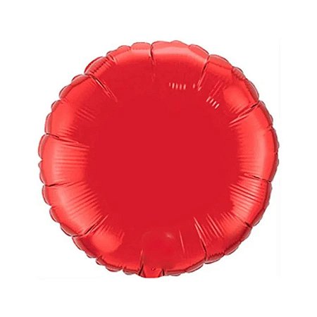 Balão Metalizado Redondo Vermelho - 50cm - Flutua Com Gás Hélio