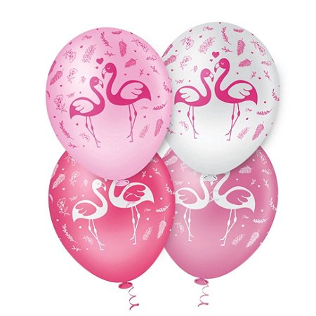 Balão Bexiga Flamingo - Tamanho 10 Polegadas (25cm) - 25 Unidades