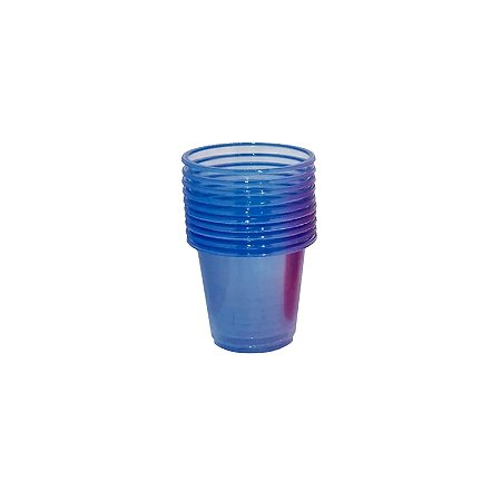 Copo Biodegradável Crystal Shot 30ml Azul Neon - 10 unid