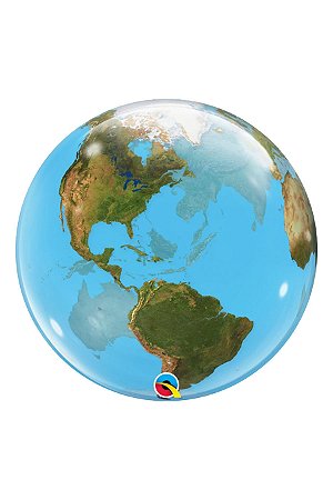 O Balão Bubble Planeta Terra 22 Polegadas(56cm) - Flutua Gás Hélio