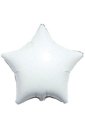 Balão Metalizado Estrela Branco - 24 Polegadas - 61cm - Flutua com Gás Hélio