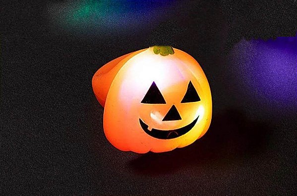 Anel Led Pisca Pisca Halloween Abóbora - 1 Unidade