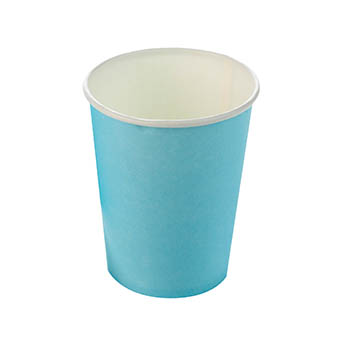 Copo de Papel Liso Azul Claro 250ml - 10 Unidades