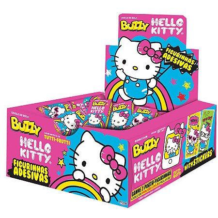 Caixa de Chiclete Hello Kitty Tutti Frutti - Caixa 400g - 100 Unidades