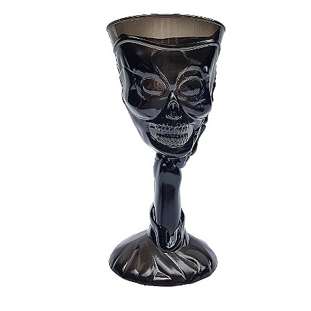 Taça Halloween Caveira 300ml - Cor Fumê