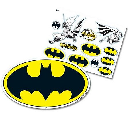 Kit Decorativo Cartonado Festa Batman - Sendo 01 Folha Poster e 01 Folha com Várias Peças Destacáveis