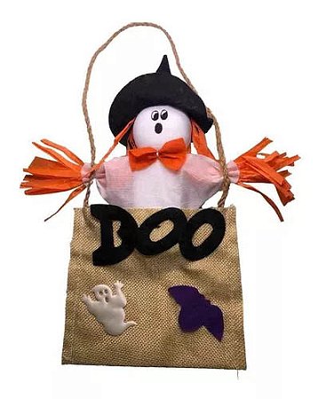 Enfeite Decorativo Fantasma Boo Decoração De Porta Halloween - 1 Unidade