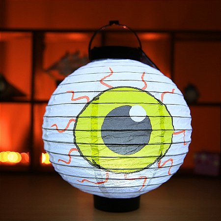 Lanterna Halloween com Luz Olho - 22cm