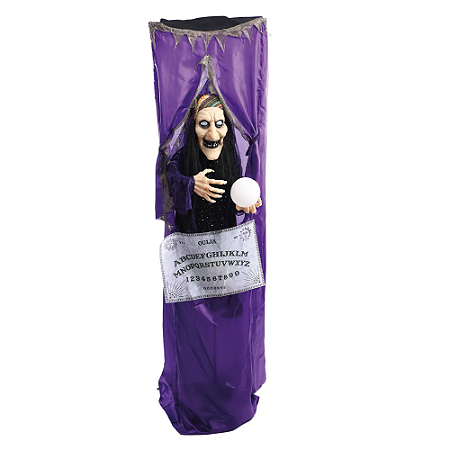 Decoração De Halloween Enfeite De Bruxa Cigana Com Led E Som 170cm