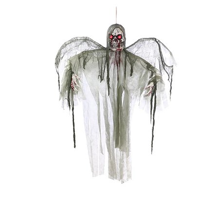 Enfeite Decorativo Halloween - Caveira Dylan com Luz e Som - 160cm - 1 Unidade