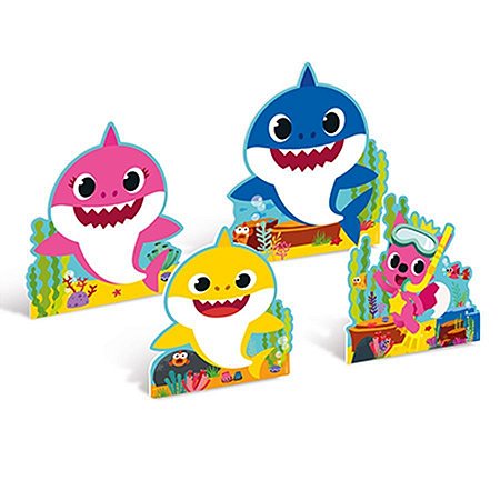 Silhueta Decorativa Para Mesa Baby Shark - 4 unidades