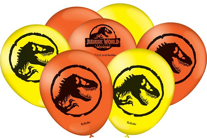 Balão Latex Jurassic World 9 pol. - 25 unidades
