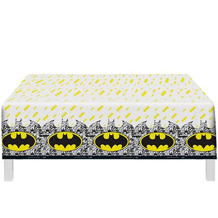 Toalha Plástica de Mesa Principal Festa Batman - 1,80X1,18 Metros