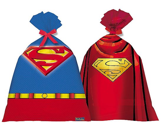 Sacola de Festa para Lembrancinhas Superman- 8 unidades